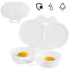 2 in 1 Healthy Poached Egg Maker Microwave Egg Steamer DIY Eggs Round Breakfast