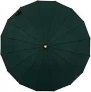 Green Large Umbrella for 2 Persons Super Windproof and Waterproof Umbrella 16 Bone Straight Long Handle Golf Umbrella