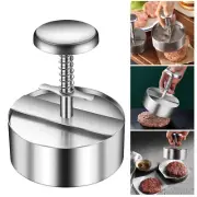 1Pc Stainless Steel Adjustable Hamburger Patty Maker Non Stick Patty Making