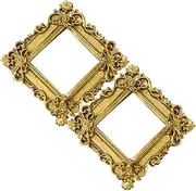 ULTECHNOVO 2pcs Compact Retro Picture Frames for DIY Phone Case Decor Vintage Decorative Doll House Photo Props for Miniature Crafts and Collectors