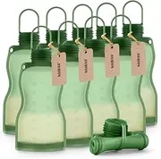 haakaa Silicone Breast Milk Storage Bag 9 oz- Reusable Breastmilk Freezer Bag for Breastfeeding,Storing Pouches,Breast Pump Accessories,Self Standing- Leakproof 10PK-Green