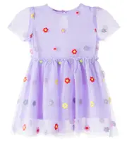 [Stella McCartney Kids] Stella McCartney Kids Baby embroidered floral tulle dress M 24 purple