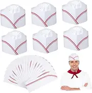 [BRIGHTFUFU] 20Pcs Disposable Chef Hats for Adults Lightweight Working Caps for Parties Cosplay and Restaurant Use White