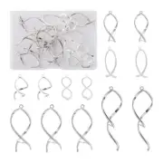 24Pcs Spiral Platinum Brass Ice Pick Pinch Bails Pendant Jewelry Making 31~63mm