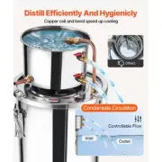 3 Gallon Stainless Steel Moonshine Still Alcohol Distiller Kit for Brewing