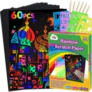 Scratch Paper Art Set - 60 Pieces for Kids' Creative Learning and Fun