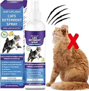 Cat Deterrent Spray, 200ML Cat Repellent Spray, Indoor & Outdoor Anti-Scratch Cat Repellent for Furniture, Sofas, Rugs, Curtains, and Plants, Alcohol-Free & Non-Toxic Formula Repellent for Cats