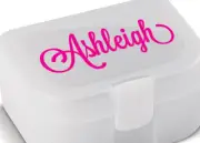 Personalised Lunch Box Bottle Name Sticker Label Custom Tupperware Decal