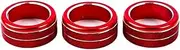JIUYIN 3pcs Air Conditioning Button Switch Ring Cover,Fit For Civic, 11th Gen 2022 2023 RED Center Console AC Climate Knob Overlay Dashboard Knob Ring