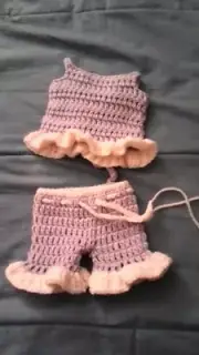 CPK - Crochet Cabbage Patch Doll Clothes~~ Lavender Top and Shorts Set
