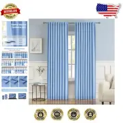 Elegant Light Sky Blue Blackout Curtains - Room Darkening & Thermal Insulation