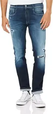 REPLAY ANBASS W29 L32 Hyperflex Stretch Denim Fit Jeans Blue M914 New with Tags