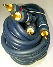 12 ft 2 RCA Python® audio cable. 2-RCA Male to Male Audio Cable blue color. 2RCA