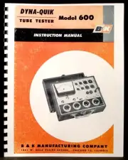 B&K DYNA-QUIK 600 Tube Tester Manual with Tube Data and part list & schematic