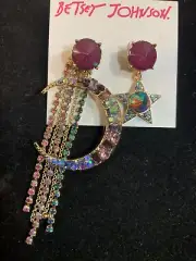 Betsey Johnson Celestial Mismatched Earrings Rare Hard To Find - O2
