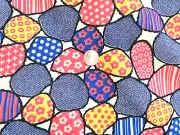 Vintage Cotton Blend Fabric Rounded Patches 70's era 43 x 52"
