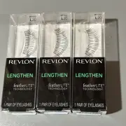 3X Revlon Featherlite Technology False Eyelashes L20 Lengthen