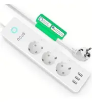 WiFi Wireless Smart 3-Way Power Strip Extension Lead 15A, 3450W, NOUS A5