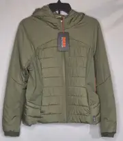 Bass Outdoor Women's Medium Hooded Zip Front Jacket Deep Lichen Green