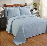 Better Trends 1 Piece Chenille Bedspread Queen Size Gift for Mom 100% Cotton Chenille Bedspread Lightweight Classic Stripe Pattern Bedroom Decor Jullian Collection