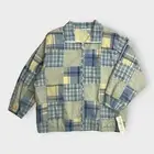 Koret 80s Vintage Women's Patchwork Jacket 2X Blue/Yellow NEW Long Sleeve
