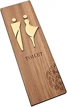 Men Women Bathroom Sign, Retro Wooden Bathroom Door Sign, Acrylic Symbols, Easy to Mount, for Business Home Office and Restaurants(B)