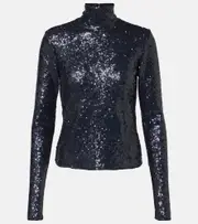 [Polo Ralph Lauren] Polo Ralph Lauren Sequined turtleneck top AU 8 blue