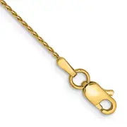 14K Yellow Gold 10 Inch .8mm Diamond-Cut Parisian Wheat With Lobster Clasp Anklet