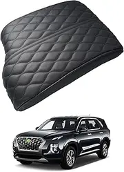 Autorder Center Console Cover for Hyundai Palisade 2020 2021 2022 2023 2024 2025 Accessories Armrest Cover Anti-Scratch Middle Console Pad Leather Armrest Cushion Protector Black