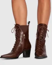 [Belle & Bloom] Jumping Ship Laced Boot - Chocolate
