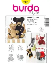Burda B7904 Cuddly Toys Sewing Pattern 19 x 13 cm