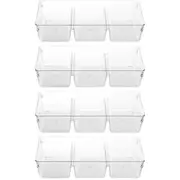 4PK Boxsweden Crystal Storage Tray Organiser BPA Free Plastic Container Clear