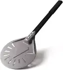 Pizza Turning Peel, 9 Inch round Aluminum Perforated Pizza Peel Turner with Meta