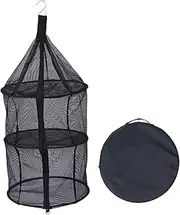WHAMVOX Folding Drying Net Three Layer Storage Bag for Outdoor Camping Home Use Mesh Convenient Design for Black