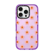 iPhone 16 Pro Impact Case Peach Daisies