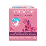 Natracare Ultra Extra Pads Super with Organic Cotton Cover x 10 Pack