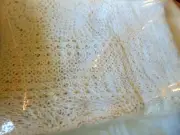 New Hand Crochet White "Medallion Lace" Table Cloth 100% Cotton 52" x 70" Obl