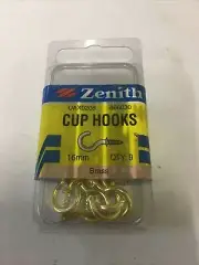 Zenith Cup Hooks 16mm x 63 Pieces Brass Plated