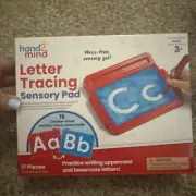 NEW Hand2mind Letter Tracing Sensory Gel Pad w/Stylus & 16 Double Sided Cards 3+