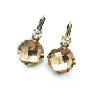 Earrings By Mariana Woman Shimmering Peach and Faceted Brown Swarovski Crystals