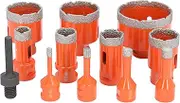 Hole Saw Kit, M14 Heavy Duty Brazed Hole Saw Opener with Carrying Case, 11 Hole Size with 68 50 45 35 28 25 20 12 10 8 6mm, Professional Diamond Hole Opener for Ceramic Tile Marble