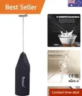 Handheld Milk Frother with Stainless Steel Whisk, Portable and Powerful Foam ...