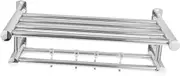 PHENOFICE Stainless Steel Towel Mounted Bathroom Organizer Shelf Space Saving Design for Easy Installation for Storing Towels Toiletries and Kitchen Essentials