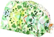 [FVQL] Set of 2 Scrub Caps Women Nurse Hats Surgical Cap, Colorful Pattern Tree Abstract