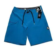 Volcom Big Boys Size 27 Aged Indigo Blue Lido Mod-Tech Board Shorts Trunks NWT