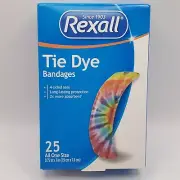 Rexall Tie Dye First Aid Bandages Band Aids 25 Count Box
