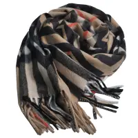 在飛比找Yahoo奇摩購物中心優惠-BURBERRY 雙面菱格圖騰正格紋100%喀什米爾羊毛圍巾