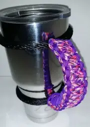 Paracord Handle for 40oz,30 oz, 20ozYeti Ozark & Rtic County Girl Camo & purple