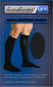 QCS Men's Support Socks 15-20mmHg (Black) Small