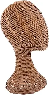 HOUDERCO Mannequin Head For Caps Wigs Headdress Jewelry Display: Rattan Woven Tabletop Hat Rack Stand - Mannequin Head Stand For Home And Store Use